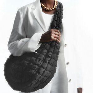 Designer Fashion Oversized Crossbody Quilted Puffer Tote Shoulder Bag